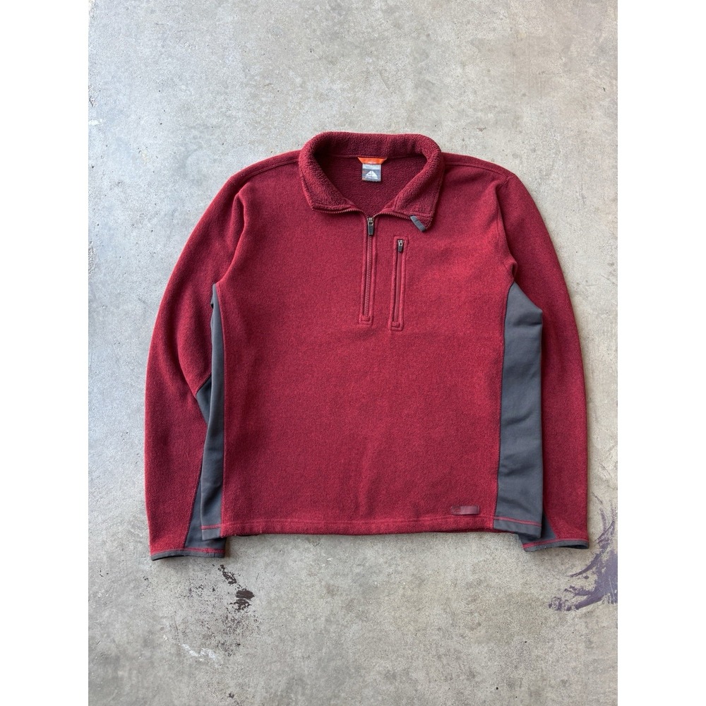 Nike ACG Red Quarter Zip Fleece Outdoors Hiking Sweater Jacket Large
